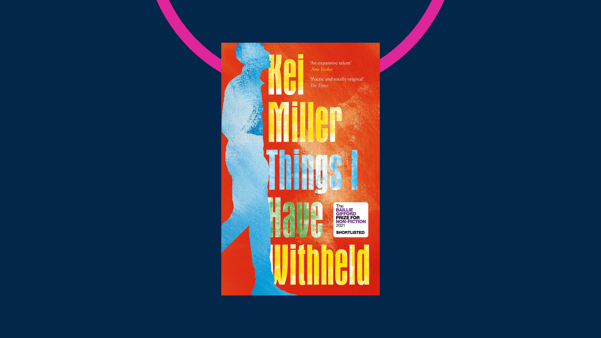 Cover of Things I Have Withheld on a graphic background. Cover features a silhouette of a man walking.